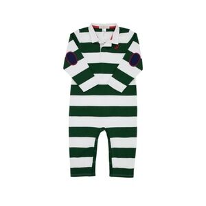 NWT The Beaufort Bonnet Company Green and White Striped Footie